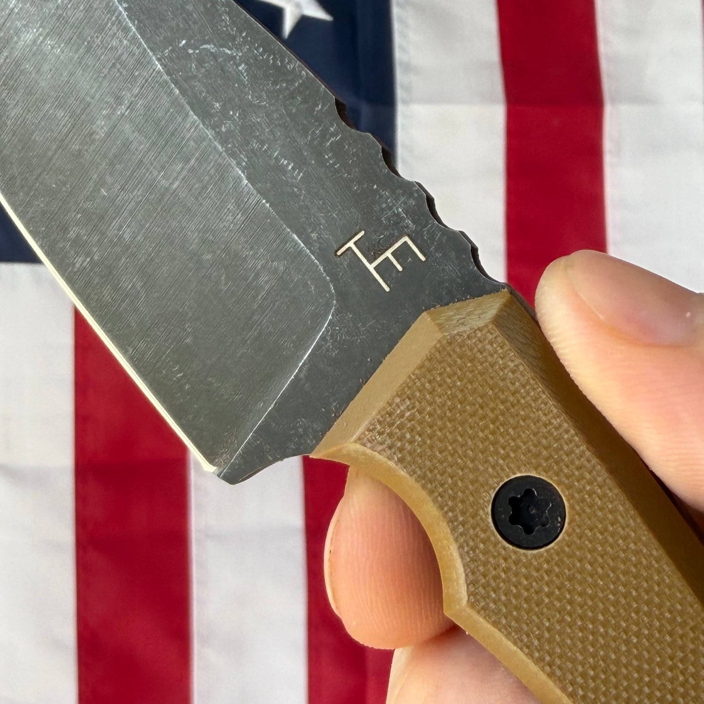 Townsend Knife Co. Lil T 3" Fixed Blade – 52100, Tan G10, Leather Sheath – Made in USA