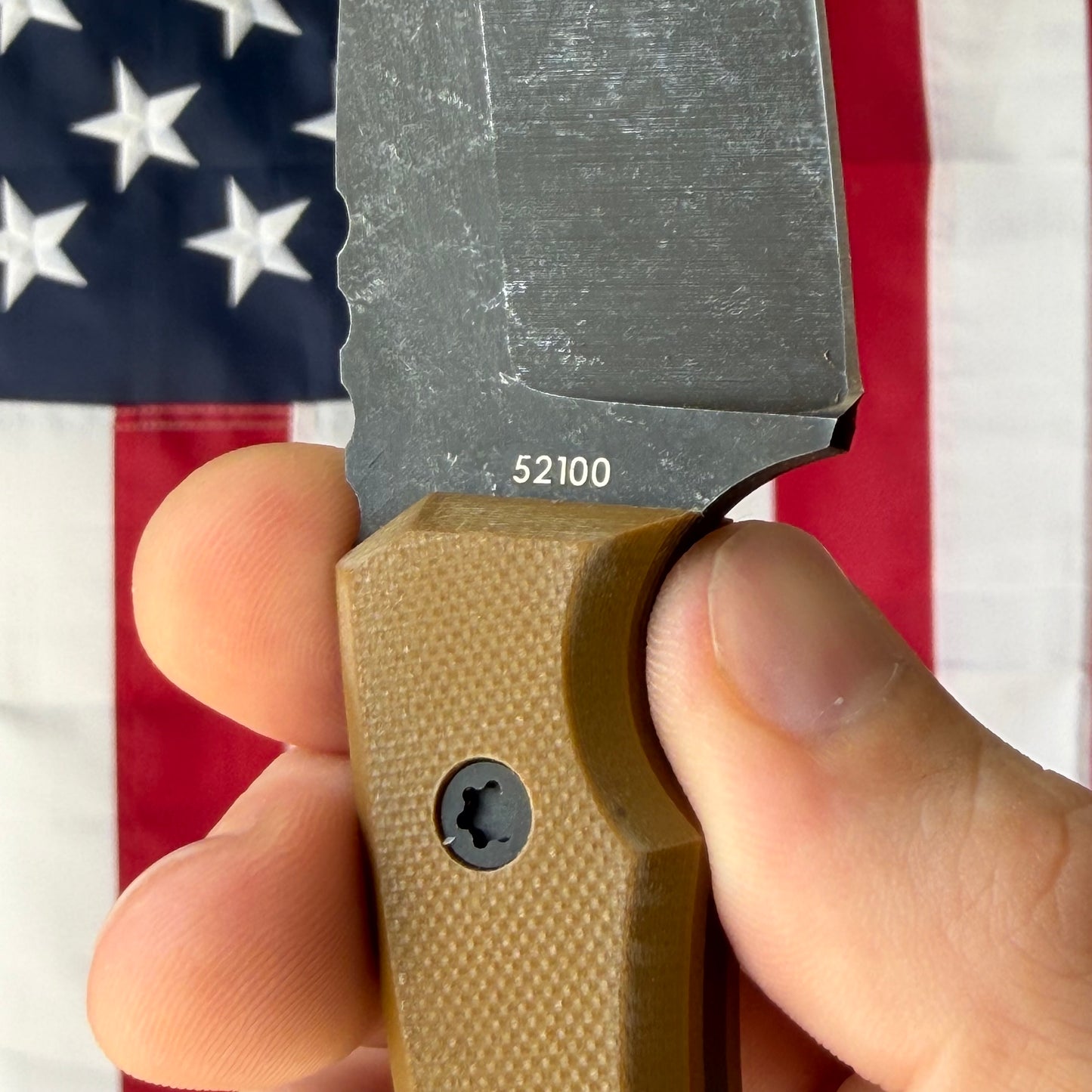 Townsend Knife Co. Lil T 3" Fixed Blade – 52100, Tan G10, Leather Sheath – Made in USA