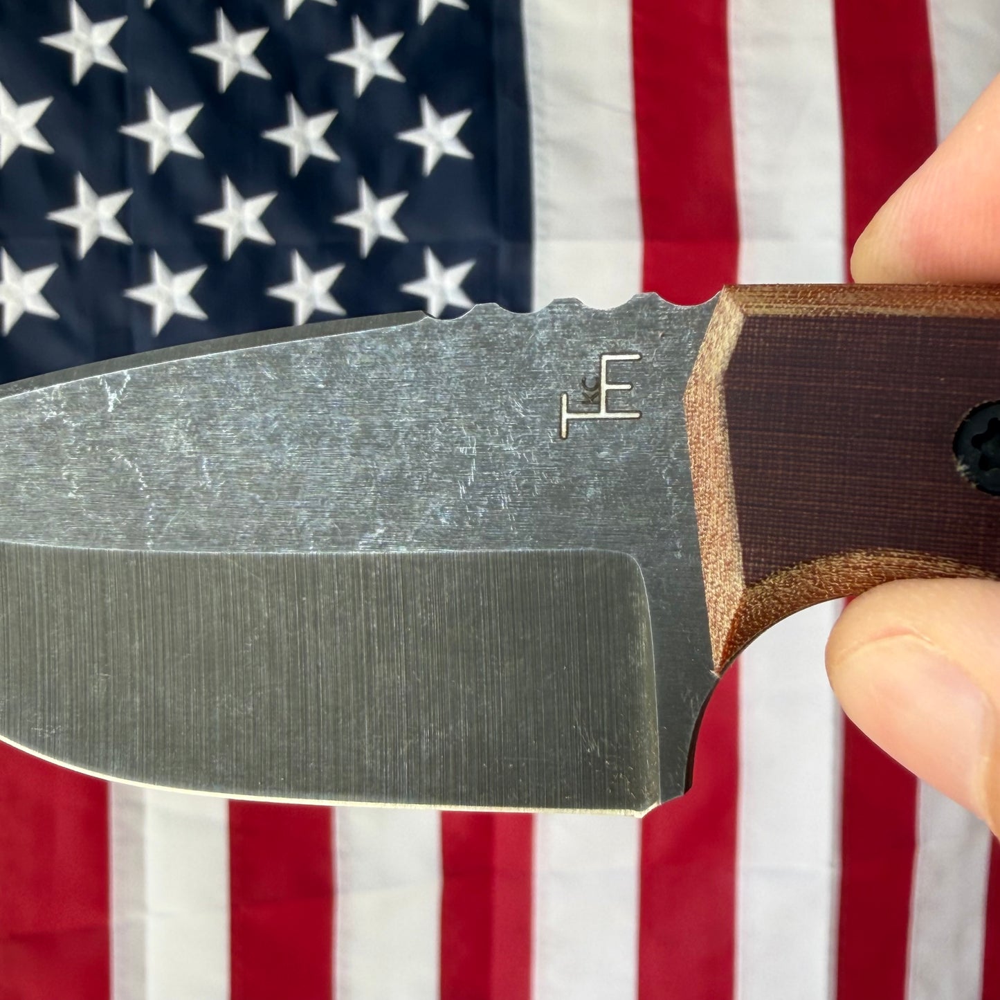 Townsend Knife Co. BigT 3.5" Fixed Blade – 52100 62 HRC, Vintage Micarta, Leather Sheath – Made in USA