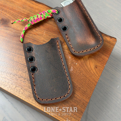 Lone Star Bundle: ABW Slip Joint and Badger Claw Clip Slip, 45 Degree Milled - 2.25" MagnaCut Wharncliffe plus Crazy Horse Leather - Made in USA (LSB-ABW-SJ-45DEG-SLIPCLIP)