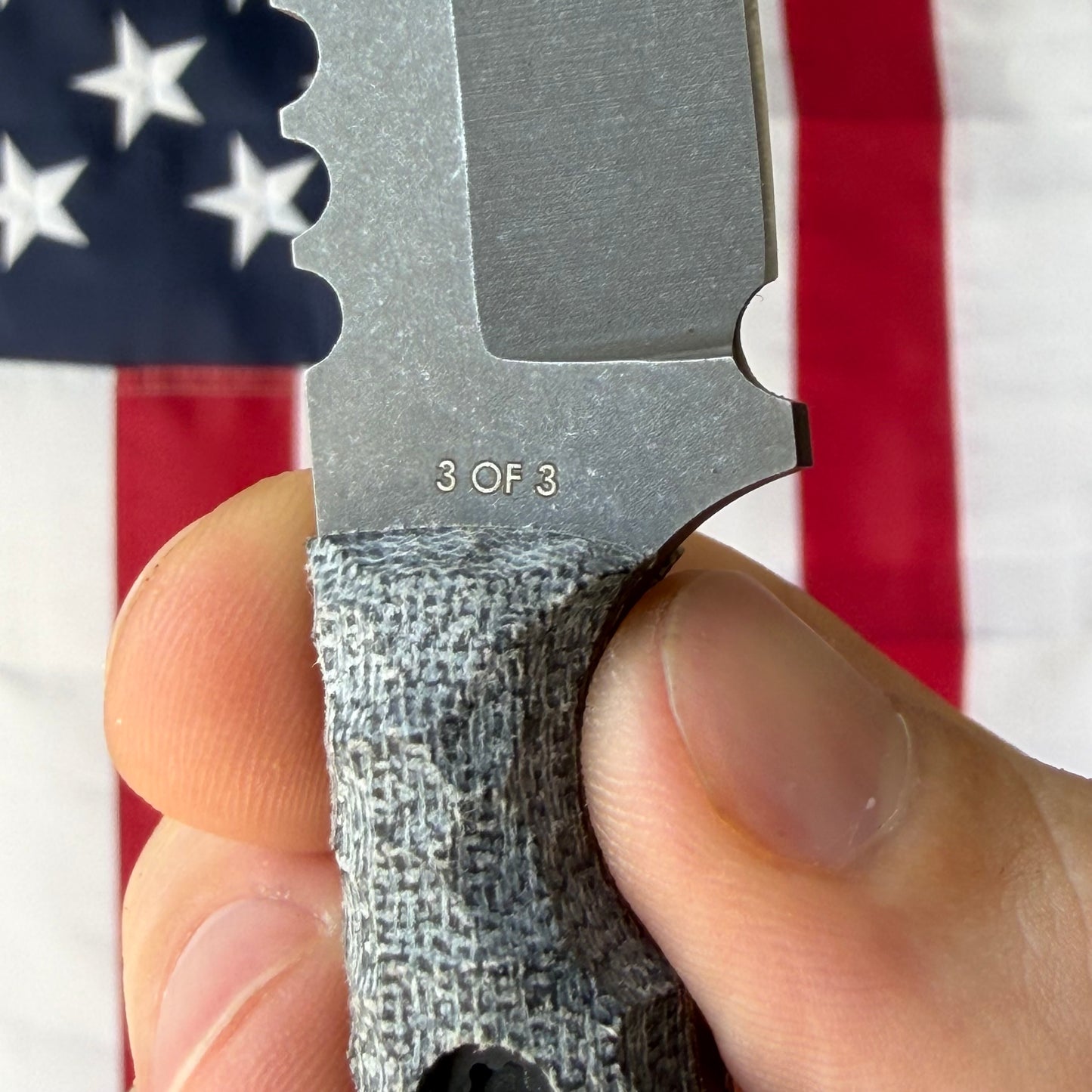 Townsend Knife Co. Mini MC 2.5" Fixed Blade – K390 64.5 HRC, Grey Micarta, Piece #3 of 3 – Made in USA