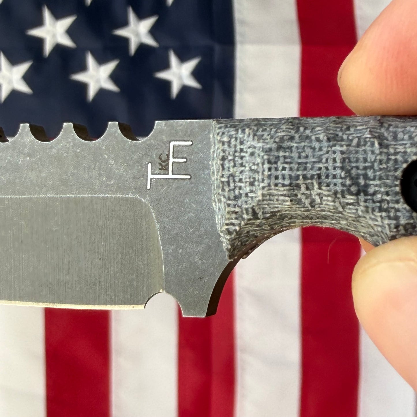 Townsend Knife Co. Mini MC 2.5" Fixed Blade – K390 64.5 HRC, Grey Micarta, Piece #3 of 3 – Made in USA