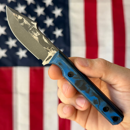 Townsend Knife Co. Poon ~2.5" Fixed Blade – K390, Burl G10, Harpoon Blade, #00 of 15 – Made in USA