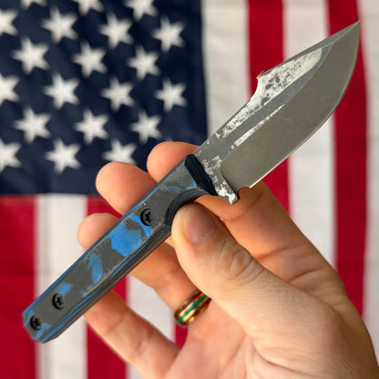 Townsend Knife Co. Poon ~2.5" Fixed Blade – K390, Burl G10, Harpoon Blade, #00 of 15 – Made in USA