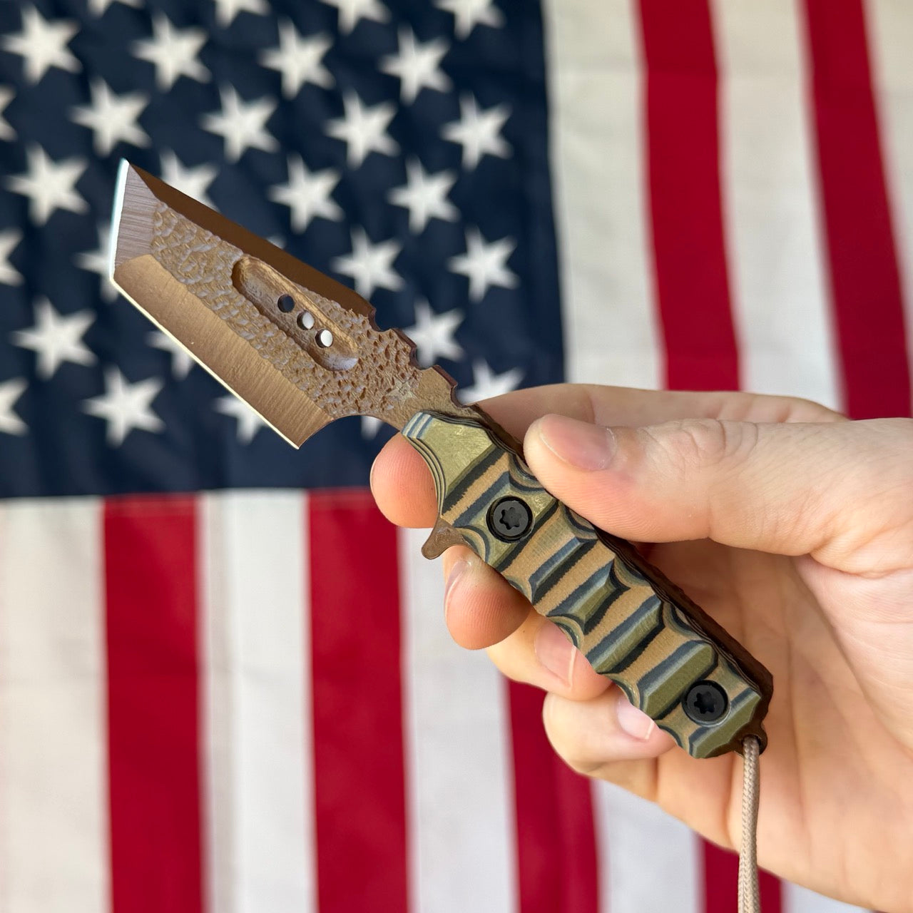 Severed Metal Works Zealot Fixed Blade – 2.5” Tanto Blade, 80CrV2 Steel, Micarta Scales – Made in USA
