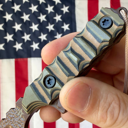 Severed Metal Works Zealot Fixed Blade – 2.5” Tanto Blade, 80CrV2 Steel, Micarta Scales – Made in USA