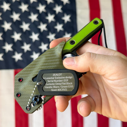 Severed Metal Works Zealot Fixed Blade – 2.5” Tanto Blade, 80CrV2 Steel, Micarta Scales – Made in USA