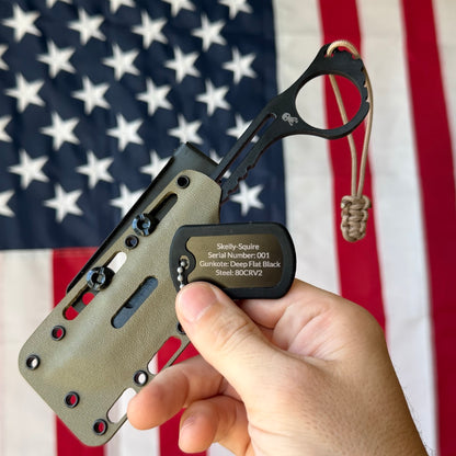 Severed Metal Works Skelly Squire ~3.3" Fixed Blade – Skeletonized 80CrV2, Finger Ring – Made in USA