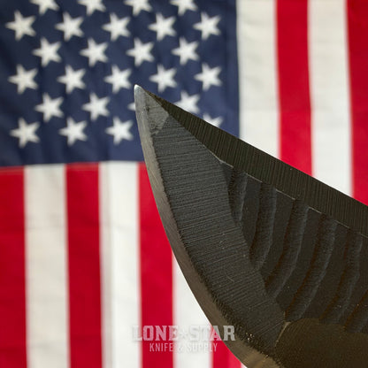 The Back Door: Severed Metal Works Squire V2 Fixed Blade, 8670 High Carbon, Stealth Gray Gunkote, Tan and Red G10, Serial 010 - Made in USA (Trade In)