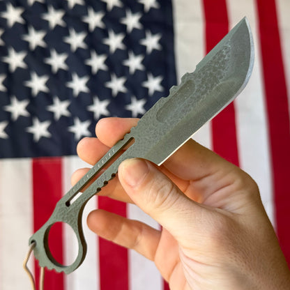 Severed Metal Works Skelly Squire ~3.3" Fixed Blade – Skeletonized 80CrV2, Finger Ring – Made in USA