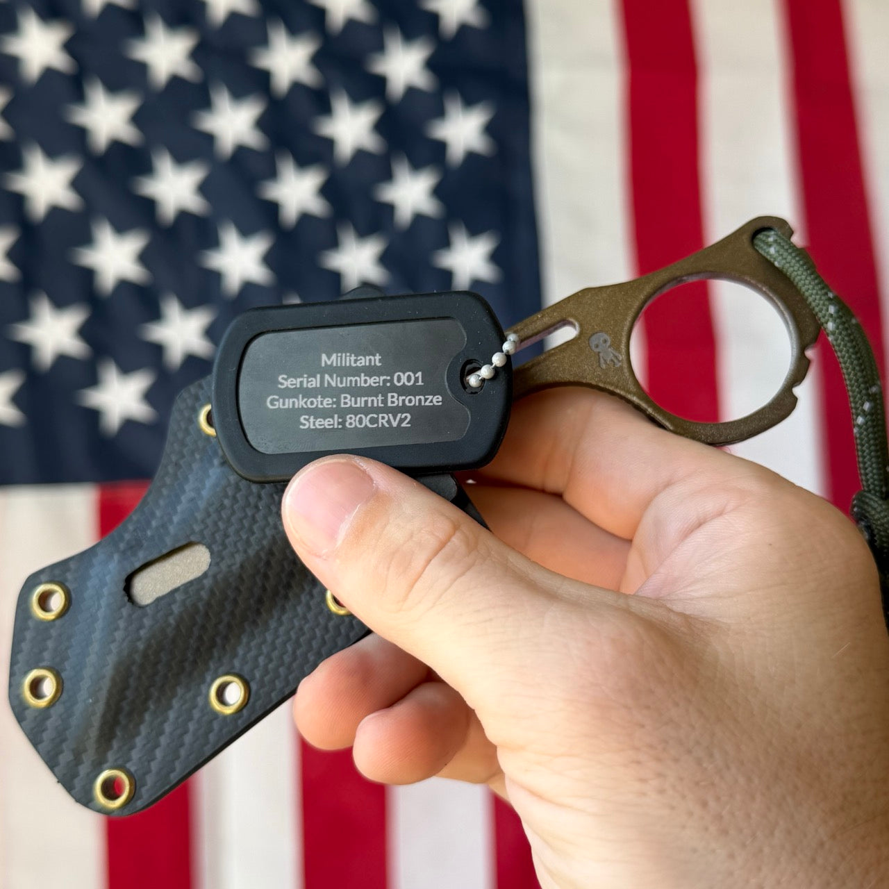Severed Metal Works Militant ~2" Fixed Blade – Skeletonized 80CrV2, Finger Ring – Made in USA