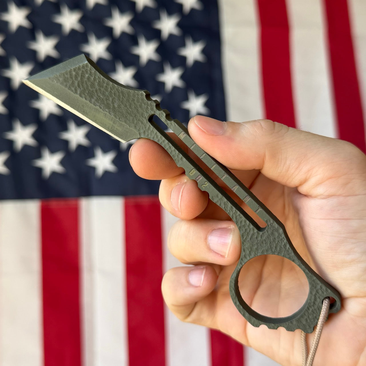 Severed Metal Works Militant ~2" Fixed Blade – Skeletonized 80CrV2, Finger Ring – Made in USA