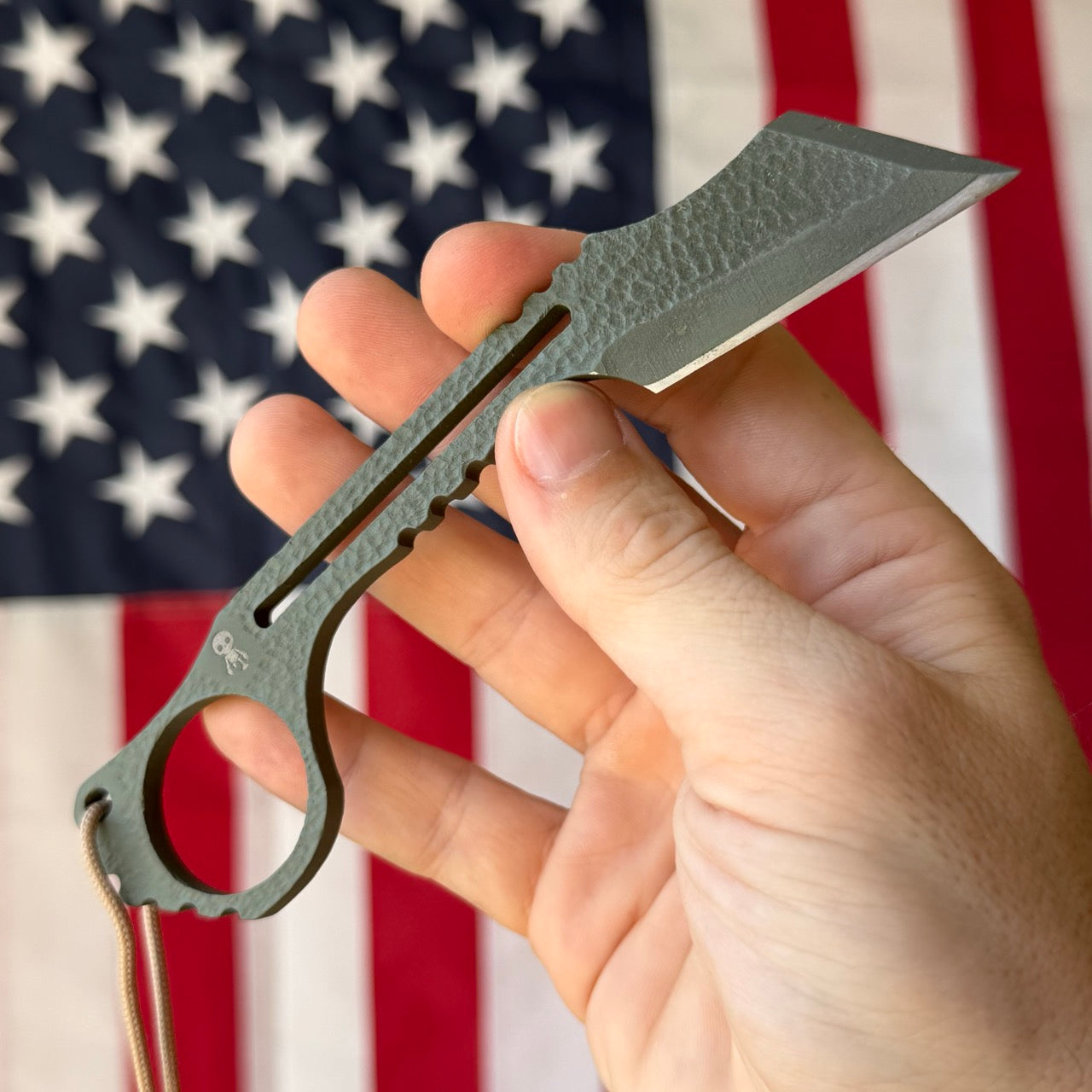 Severed Metal Works Militant ~2" Fixed Blade – Skeletonized 80CrV2, Finger Ring – Made in USA