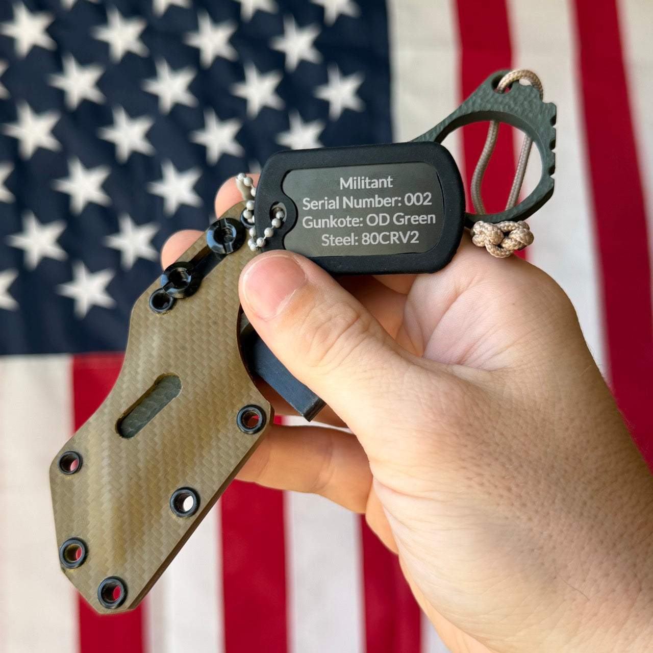 Severed Metal Works Militant ~2" Fixed Blade – Skeletonized 80CrV2, Finger Ring – Made in USA