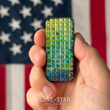 The Back Door: Rivery MFG Zero Utility Knife, Frag Pattern, Nebula Anodized 6061 Aluminum - Made in USA (Trade In)