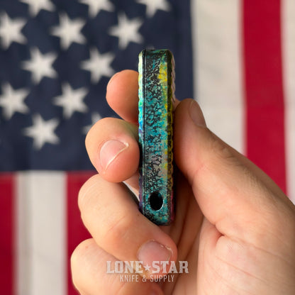The Back Door: Rivery MFG Zero Utility Knife, Frag Pattern, Nebula Anodized 6061 Aluminum - Made in USA (Trade In)
