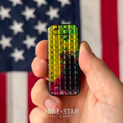 The Back Door: Rivery MFG Zero Utility Knife, Frag Pattern, Nebula Anodized 6061 Aluminum - Made in USA (Trade In)