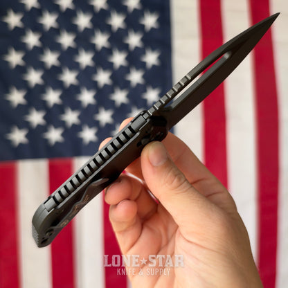 Heretic Koschei - 3.6" DLC MagnaCut, Black Tactical Hardware, Crossbar Lock - Made in USA (H061-6A-T)