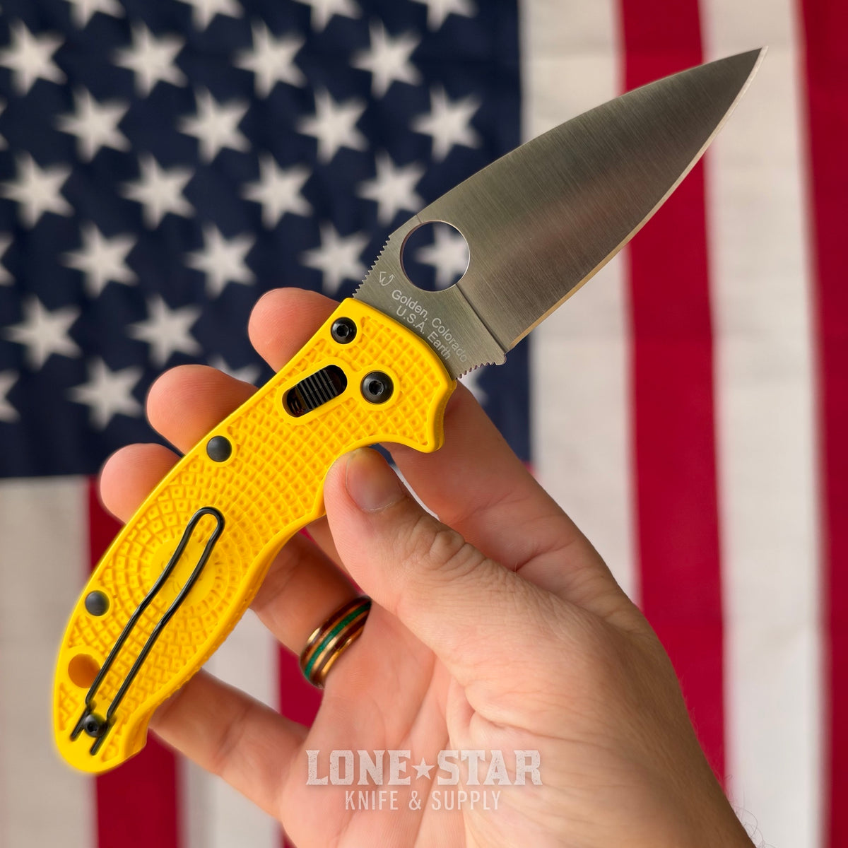 The Back Door: Spyderco Manix 2 Lightweight Salt, 3.37" CPM MagnaCut, Yellow FRCP, Ball Bearing Lock - Made in USA (C101PYL2) (Trade In)