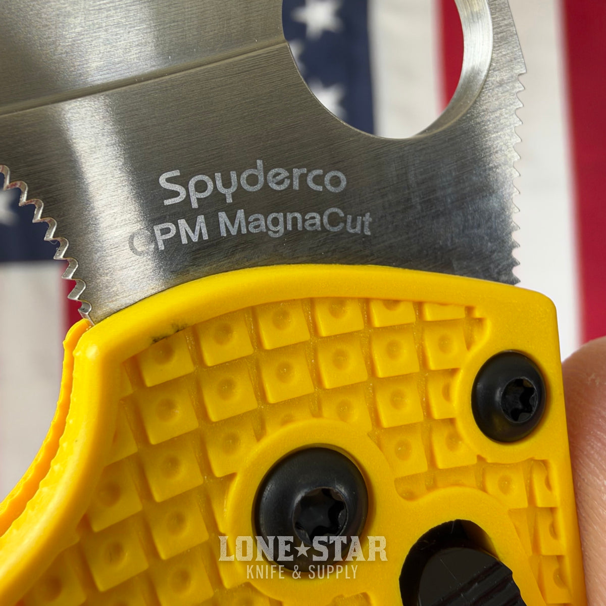The Back Door: Spyderco Manix 2 Lightweight Salt, 3.37" CPM MagnaCut, Yellow FRCP, Ball Bearing Lock - Made in USA (C101PYL2) (Trade In)