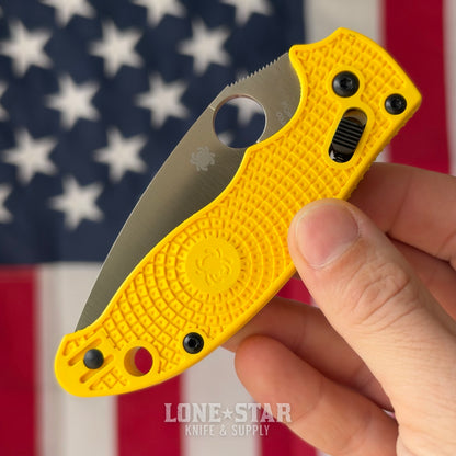 The Back Door: Spyderco Manix 2 Lightweight Salt, 3.37" CPM MagnaCut, Yellow FRCP, Ball Bearing Lock - Made in USA (C101PYL2) (Trade In)