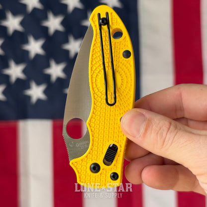 The Back Door: Spyderco Manix 2 Lightweight Salt, 3.37" CPM MagnaCut, Yellow FRCP, Ball Bearing Lock - Made in USA (C101PYL2) (Trade In)