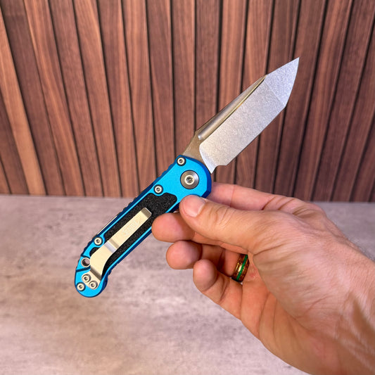 L.U.D.T. Gen III Blue T/E, 3.5″ M390MK Blade, Blue Aluminum, Made in USA (1136-10BL)