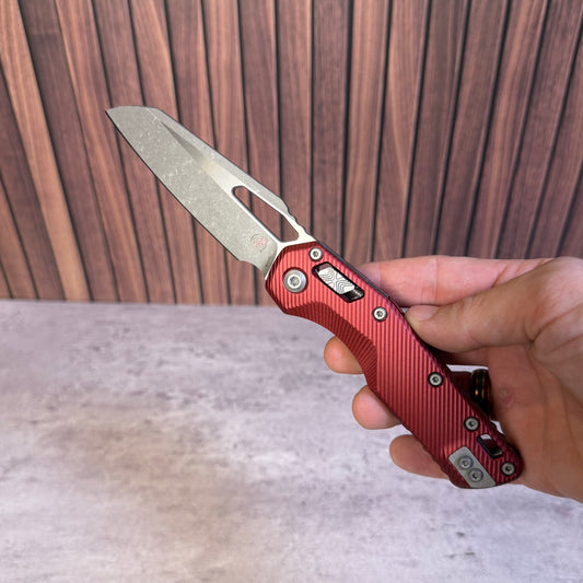 Microtech MSI Merlot Aluminum Fluted, 3.9″ M390MK Blade, Made in USA (210-10APFLMR)