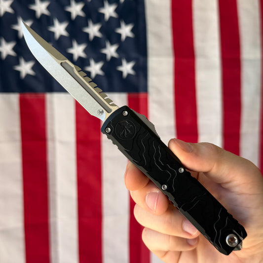 Microtech Ultratech Gen IV Interceptor Signature Series - Topographic Deep Engraved, M390MK OTF - Made in USA (11174TP-10S)