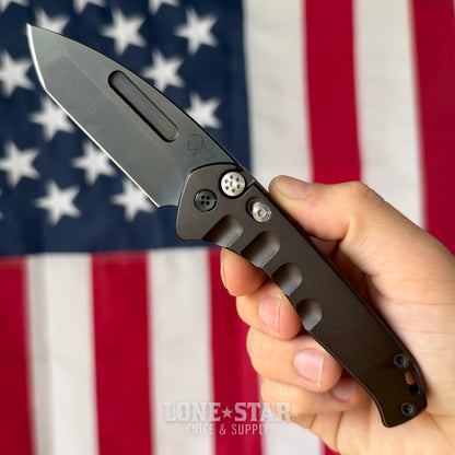 The Back Door: Medford Praetorian Swift Auto, 3.3" Blade, Button Lock with Titanium Safety - Made in USA (Trade In)