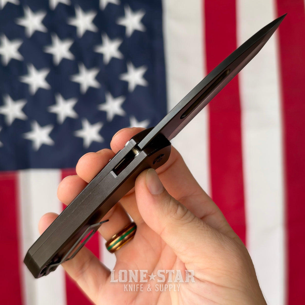 The Back Door: Medford Praetorian Swift Auto, 3.3" Blade, Button Lock with Titanium Safety - Made in USA (Trade In)