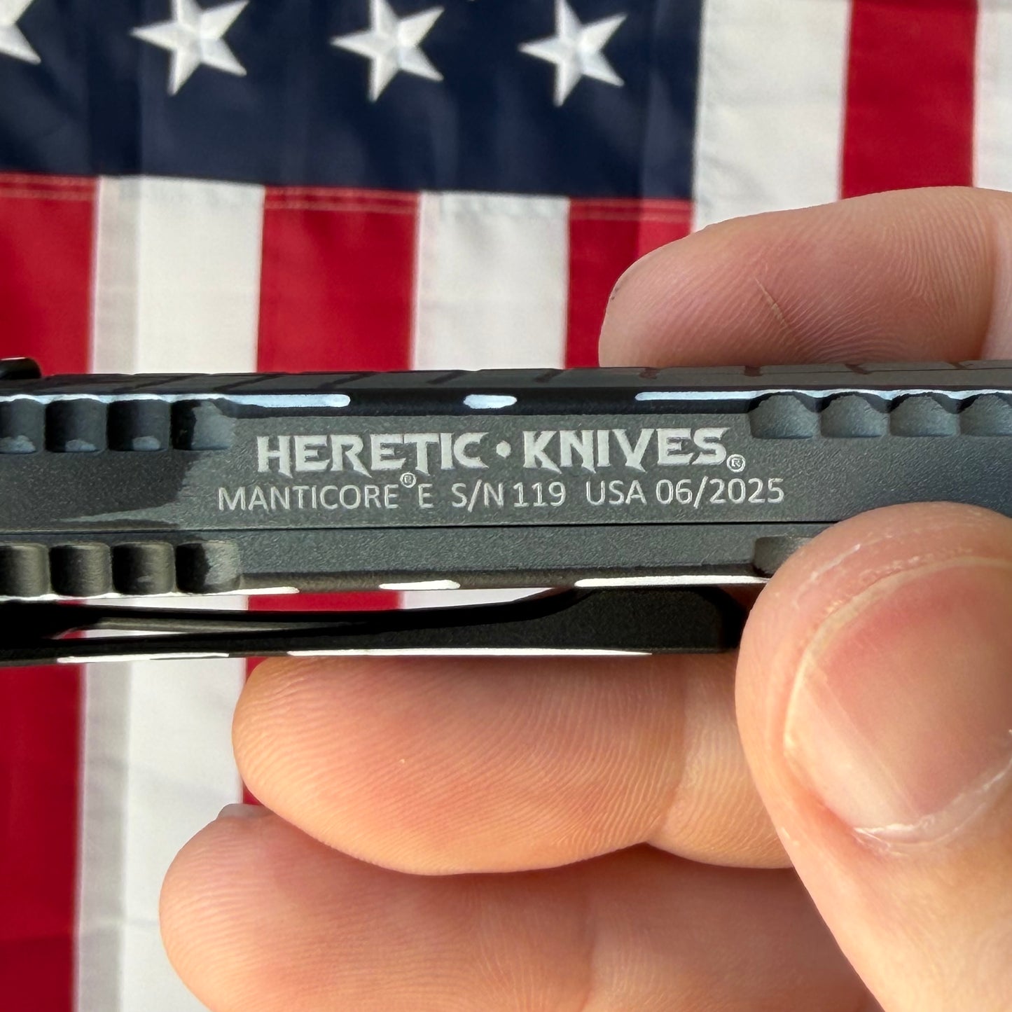 The Back Door: Heretic Manticore E Stealth Gray Cel Shade - Recurve MagnaCut OTF (HO29F-CS-GRY) (Used)