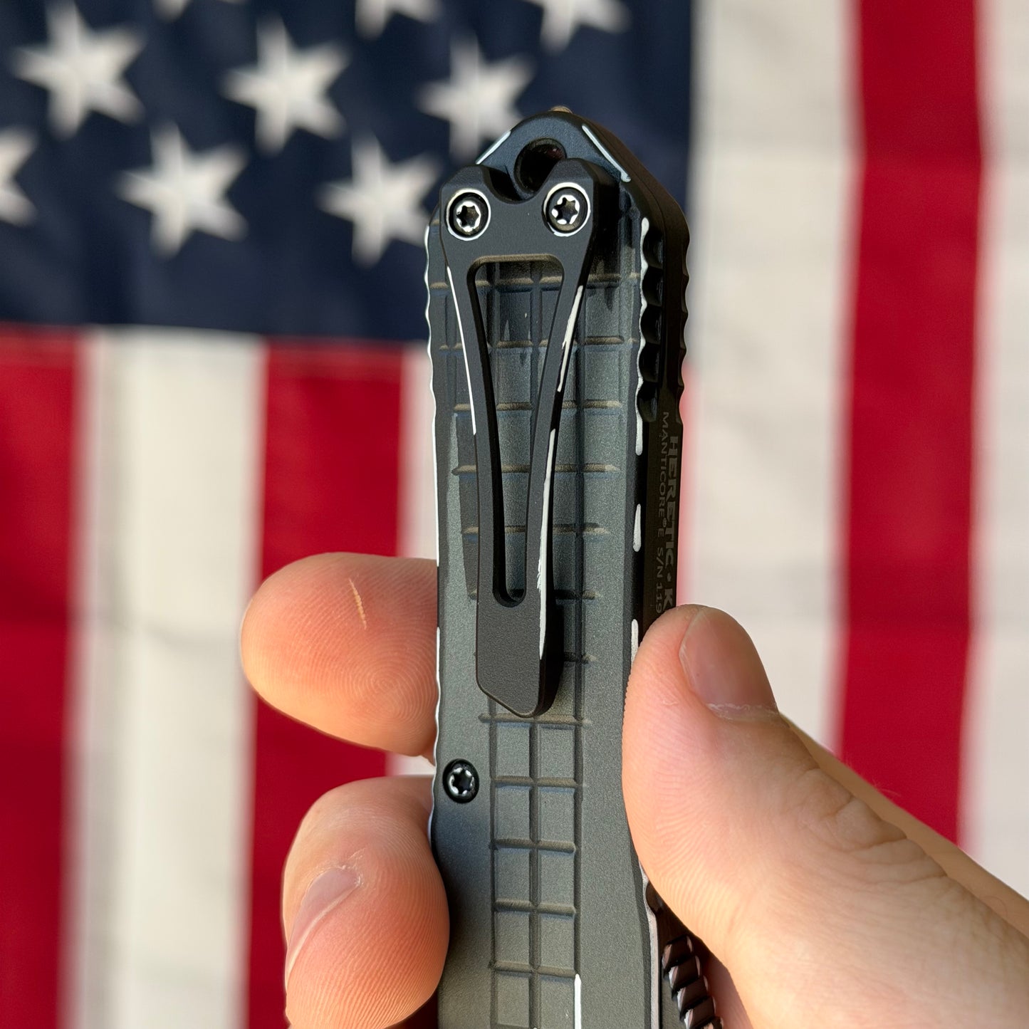 The Back Door: Heretic Manticore E Stealth Gray Cel Shade - Recurve MagnaCut OTF (HO29F-CS-GRY) (Used)