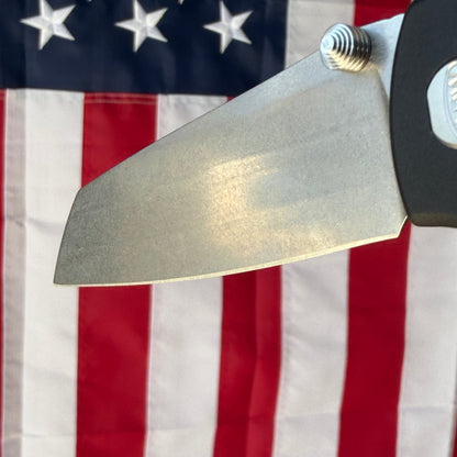 The Back Door: ABW Model 3 Manual Black Aluminum Knife - MagnaCut Blade - Made in USA (Return)