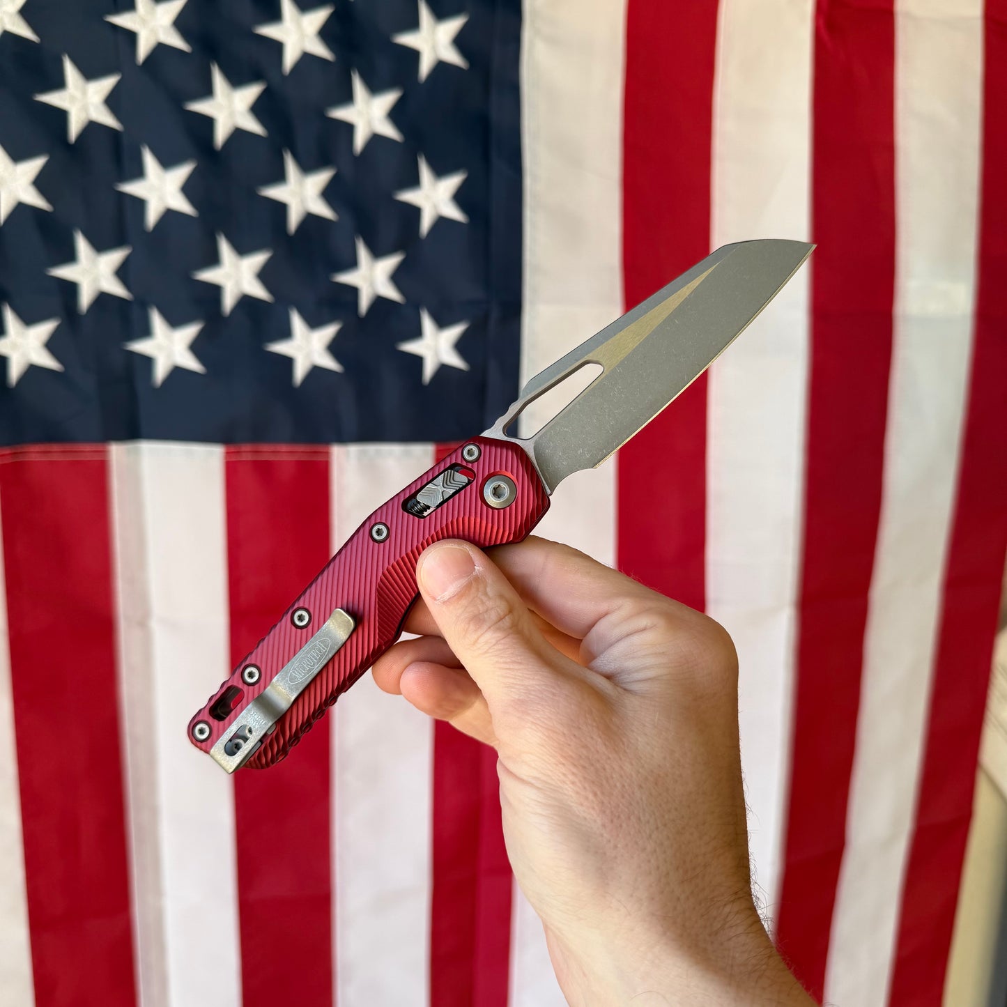 Microtech MSI Merlot Aluminum Fluted, 3.9″ M390MK Blade, Made in USA (210-10APFLMR)