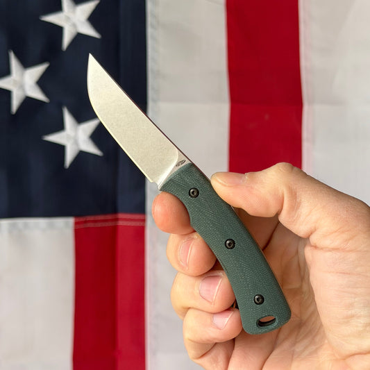 TRM Tagalong Forest Green G10 Fixed Blade, 2.4″ MagnaCut Blade, Made in USA