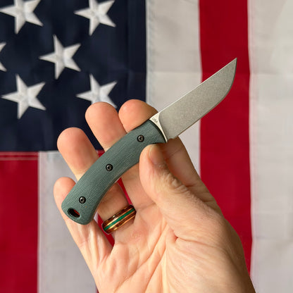 TRM Tagalong Forest Green G10 Fixed Blade, 2.4″ MagnaCut Blade, Made in USA