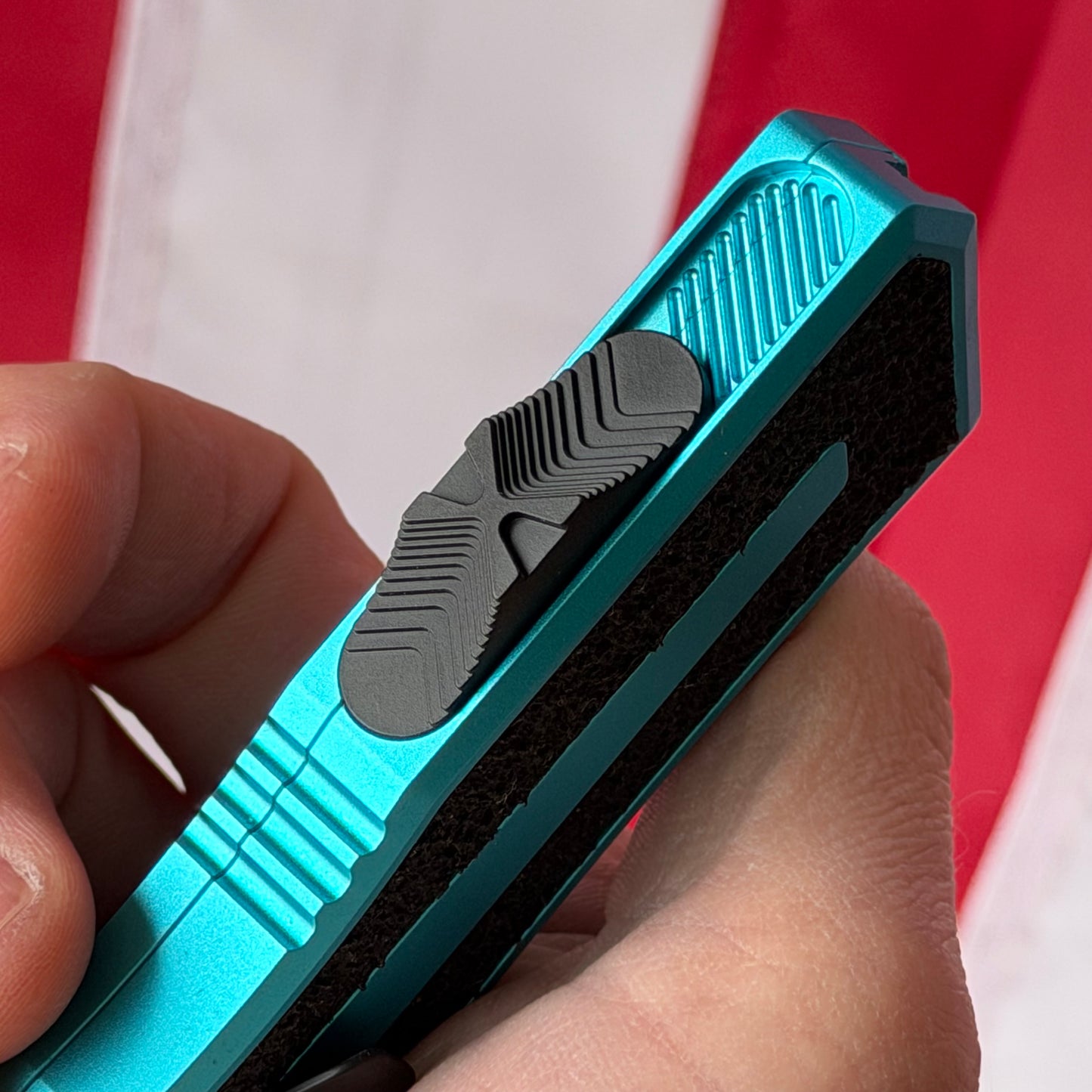 Microtech Scarab II Gen III Turquoise, 3.8 inch M390MK Dagger Blade, Automatic OTF, Made in USA (1180-1TQ)