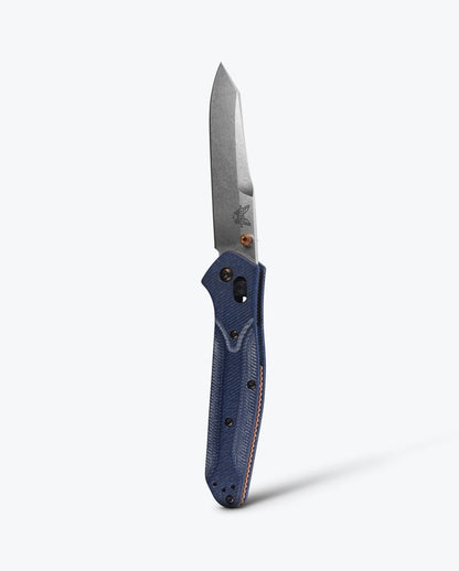 Benchmade Osborne 940-04 Denim Micarta, 3.4″ M390 Reverse Tanto Blade, Made in USA (940-04)