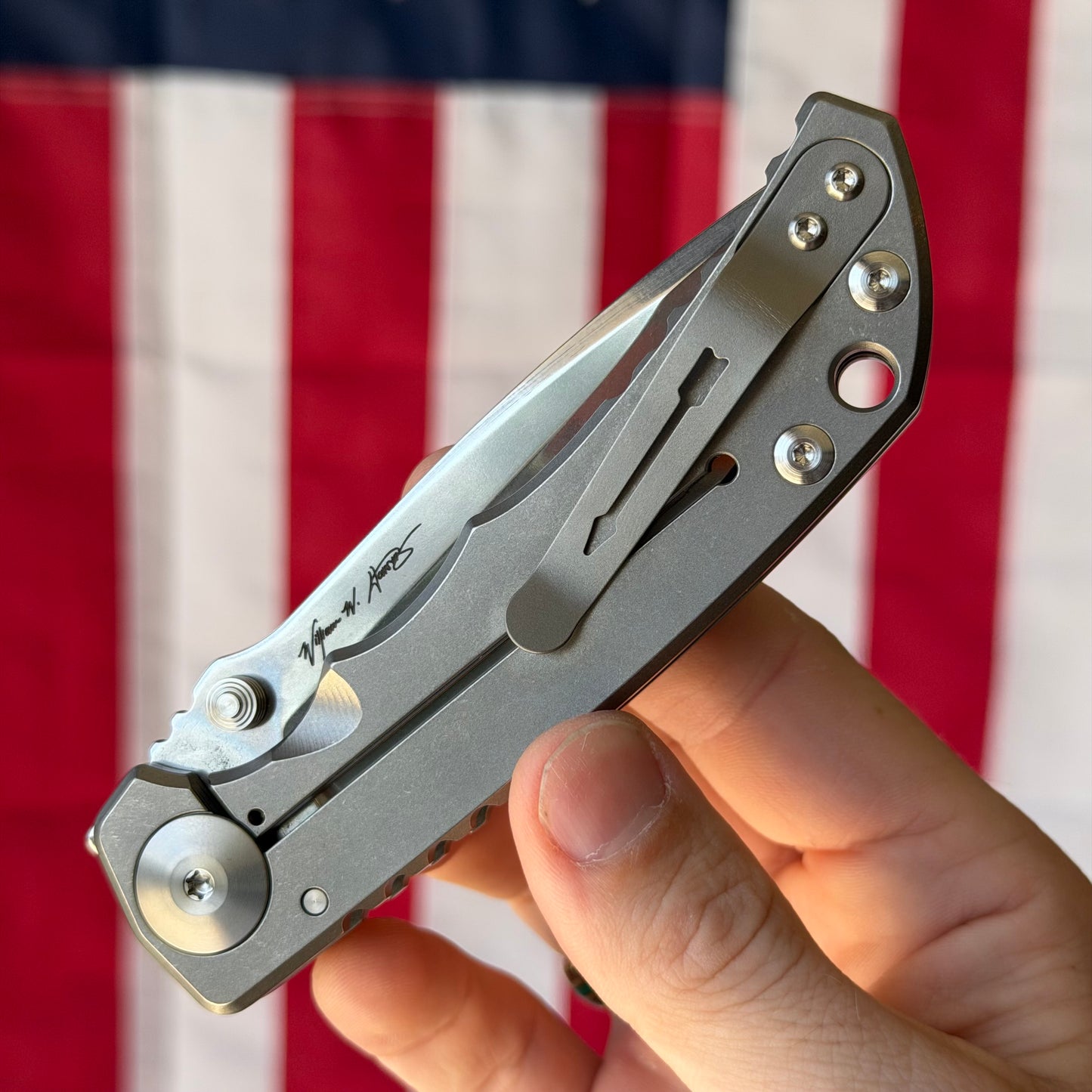 Spartan Blades Harsey Folder SHF - Titanium Frame Lock, Stonewash MagnaCut - Made in USA (SF5SW)