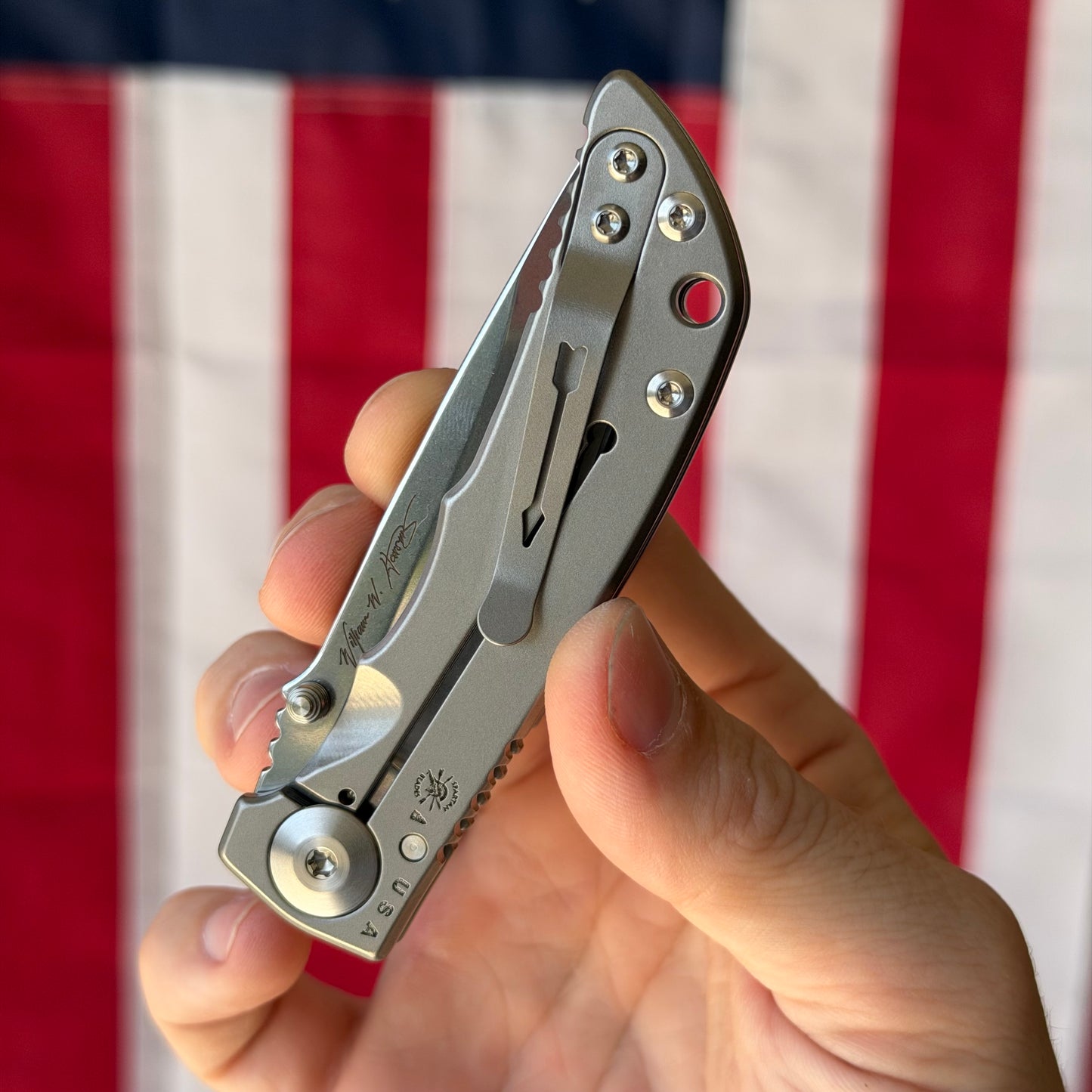 Spartan Blades Harsey Folder SHF 3.25 - Titanium Frame Lock, Stonewash Magnacut - Made in USA (SF10SW)
