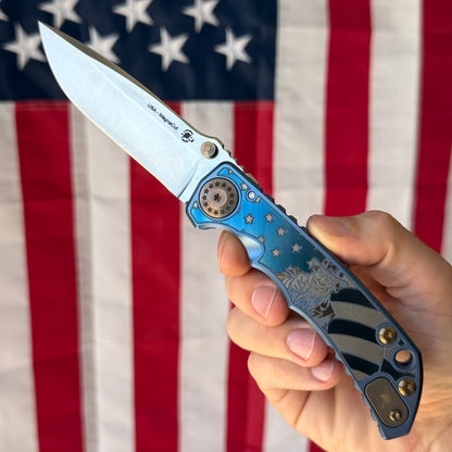 Spartan Blades Uncle Sam Special Edition Harsey Folder SHF - Engraved Titanium - Made in USA (SF5USAM)
