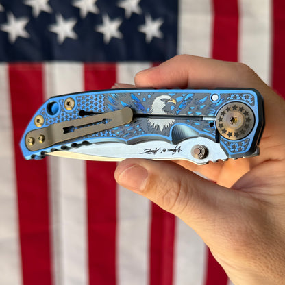 Spartan Blades Uncle Sam Special Edition Harsey Folder SHF - Engraved Titanium - Made in USA (SF5USAM)