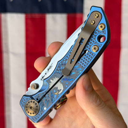Spartan Blades Uncle Sam Special Edition Harsey Folder SHF - Engraved Titanium - Made in USA (SF5USAM)
