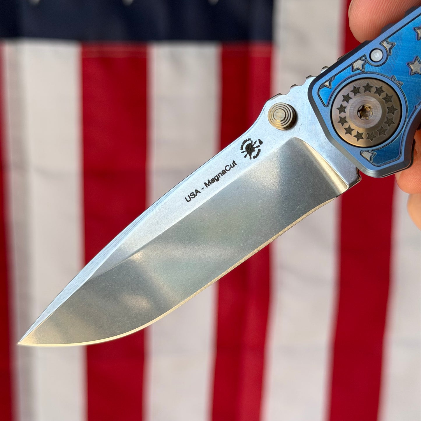 Spartan Blades Uncle Sam Special Edition Harsey Folder SHF - Engraved Titanium - Made in USA (SF5USAM)