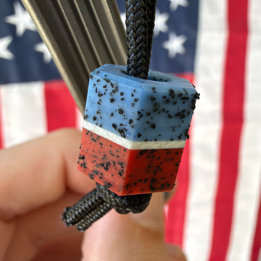 NET Hex Lanyard Bead - Red, White, & Blue