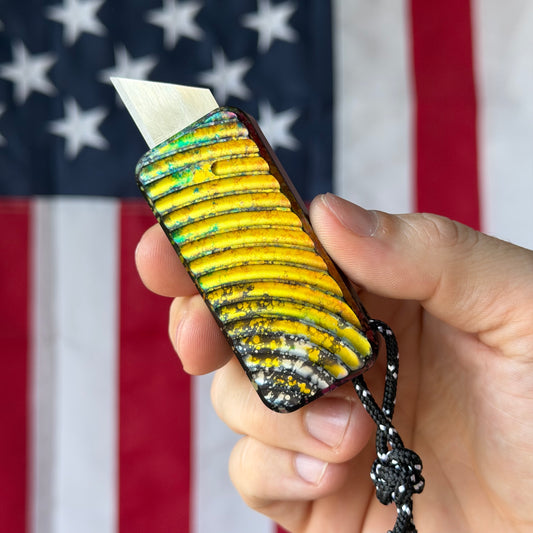The Back Door: Demo - Rivery MFG Zero Utility Knife, Original Pattern Nebula Anodized, 6061 Aluminum - Made in USA