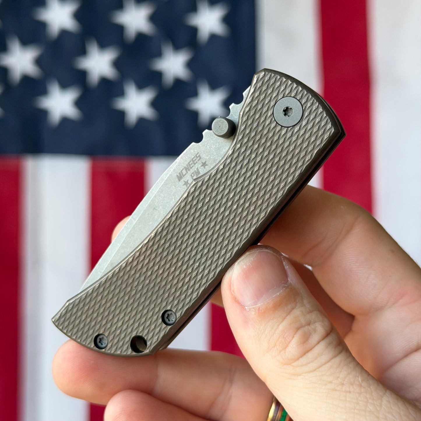 The Back Door: Demo - McNees PM Mac 2 3" Drop Point, CPM-MagnaCut, Diamond Milled Titanium, Frame Lock - Made in USA (T2501)
