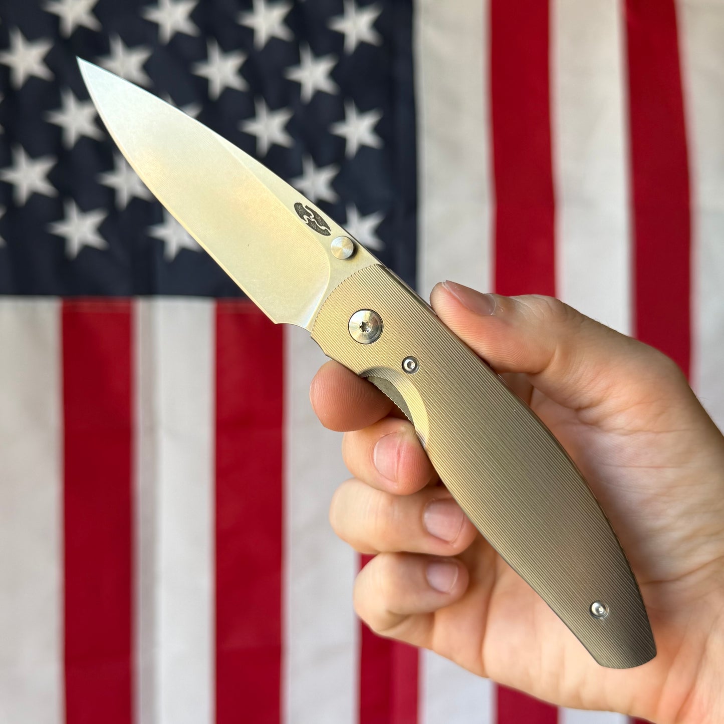 The Back Door: Demo - TRM ATOM 3.50" Drop Point, CPM-MagnaCut, Pinstripe 3D Titanium, Liner Lock - Made in USA