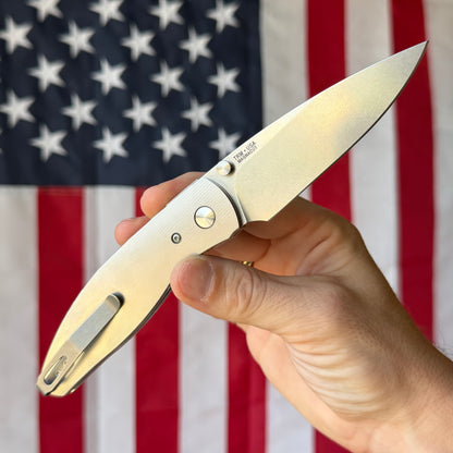 The Back Door: Demo - TRM ATOM 3.50" Drop Point, CPM-MagnaCut, Pinstripe 3D Titanium, Liner Lock - Made in USA